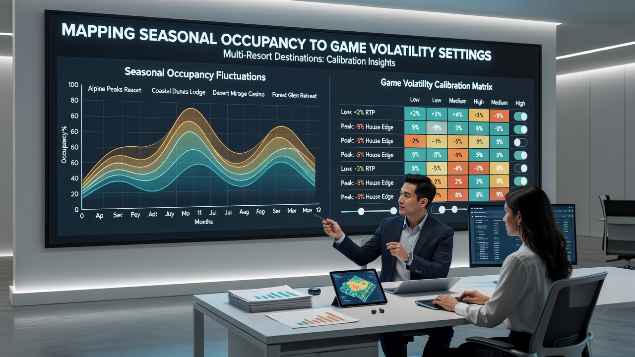 Data visualization showing seasonal occupancy trends overlaid with electronic game performance metrics at a multi-resort destination