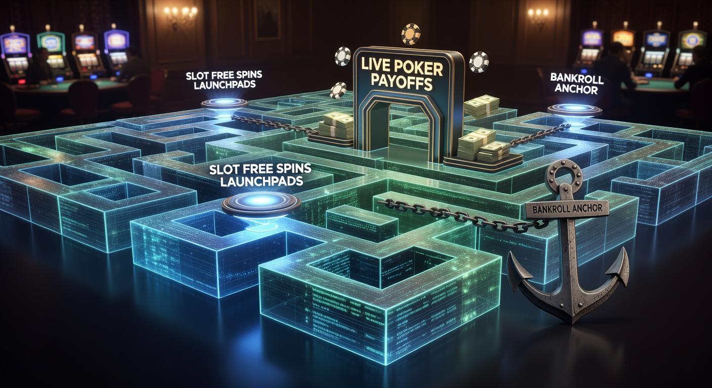 Close-up of poker chips stacked beside slot payout screen, illustrating bankroll transfer in action