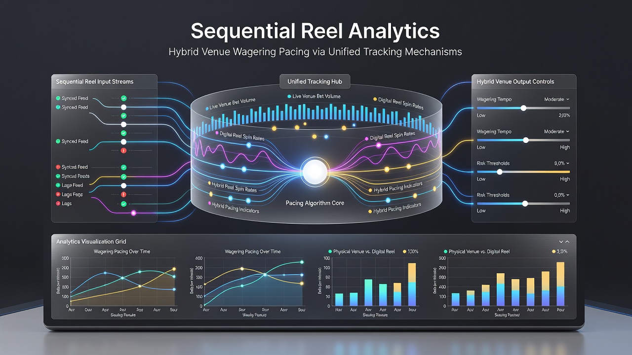 Unified tracking systems display sequential reel data overlaid on hybrid venue wagering interfaces at integrated casino properties