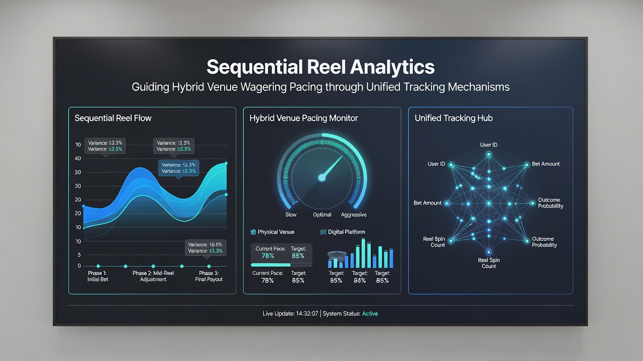 Central dashboard showing real-time reel sequence metrics linked to live table wagering adjustments through a single player profile