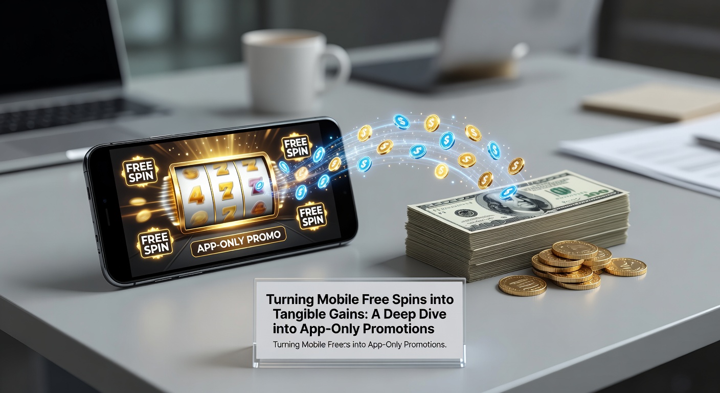 Vibrant mobile phone screen displaying a casino app with spinning reels and free spins notifications